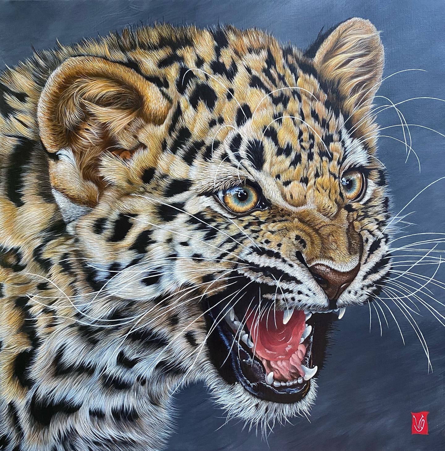 Premier courroux (Amour léopard), Acrylique sur toile, 80 x 80 cm, 2022 -Collection privée