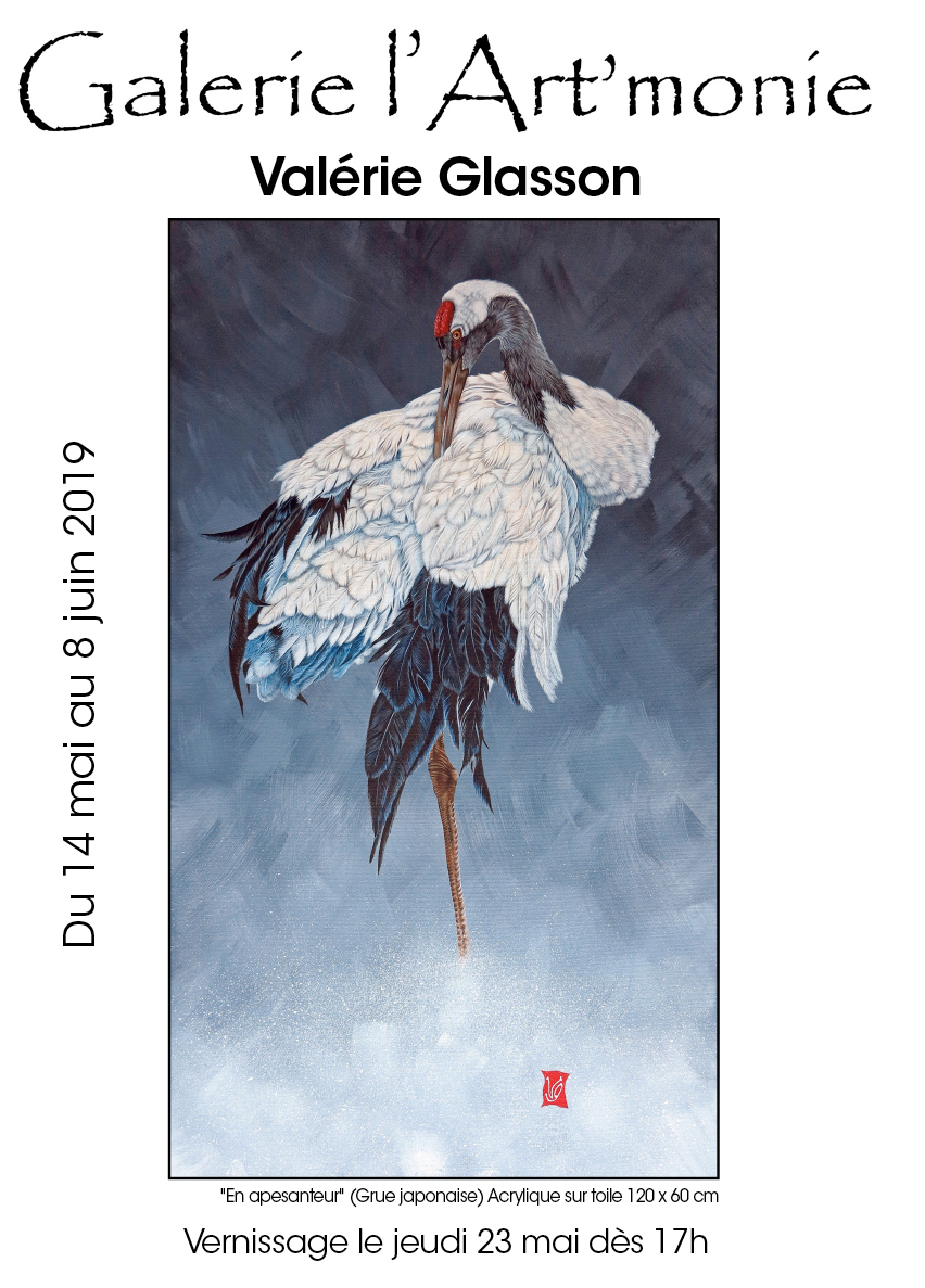Invitation recto verso a l'exposition des artistes Valerie Glasson et Galina Kouznetsova a la Galerie l'Art'monie